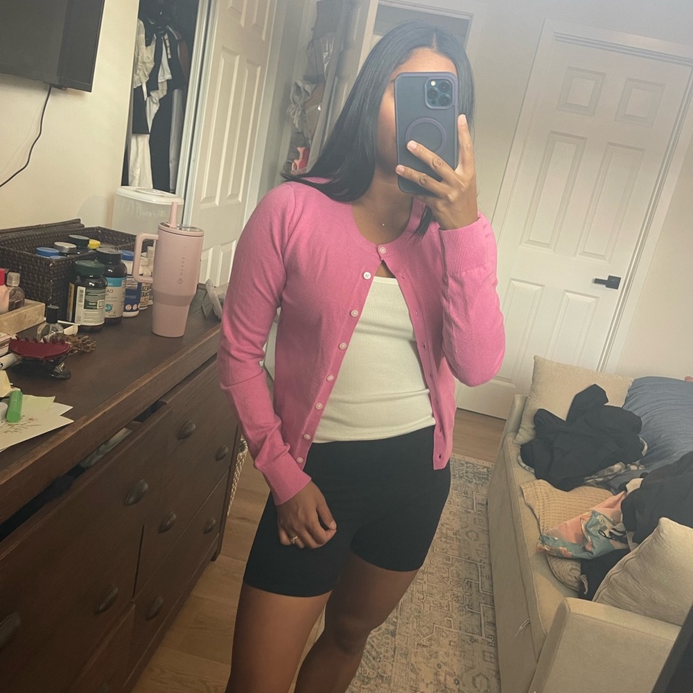 Pink Cardigan Sweater